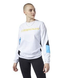 Bluza Damskie Reebok Classic Advance Crew Białe PL 02QEVOK